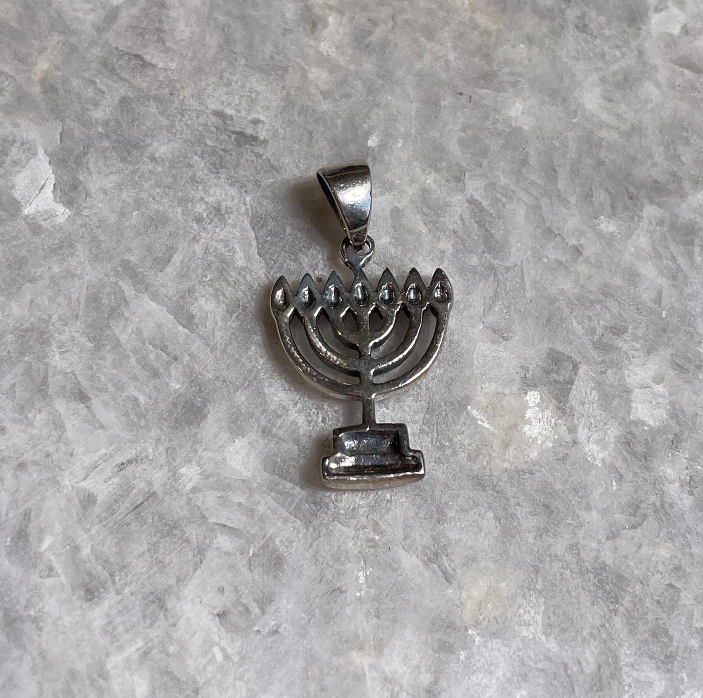 Elegant Menorah Pendant, silver Hanukkah Necklace whit natural diamond,Silver 925, Jewish gift, unisex jewelry, Christmas Gift, chanuka gift