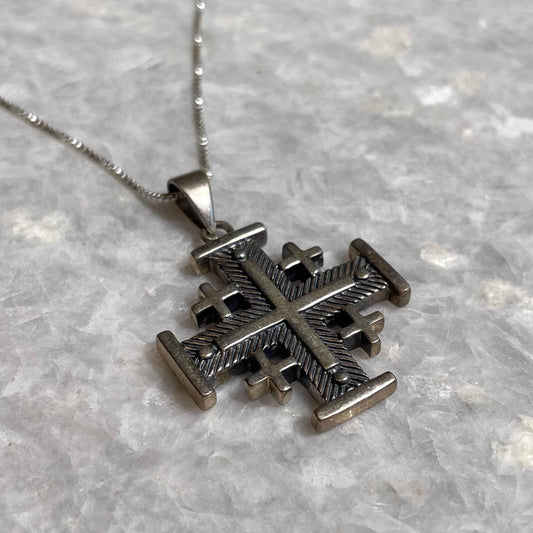 Jerusalem Cross Necklace, Silver, 925 silver, Silver Cross Necklace, cross jewelry, Christian gift, Christian Gift, Jerusalem pendant