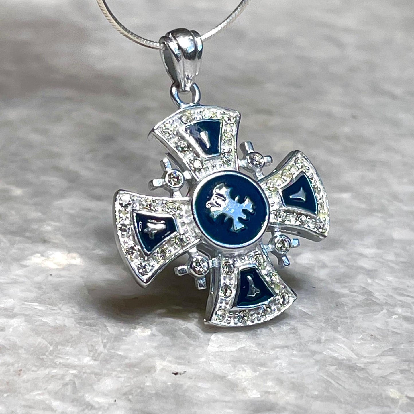 Jerusalem Cross Necklace, 925 silver, cross pendant, Zircon Cross, Silver Cross Necklace, Christian gift, Religious Gift, gift for him,