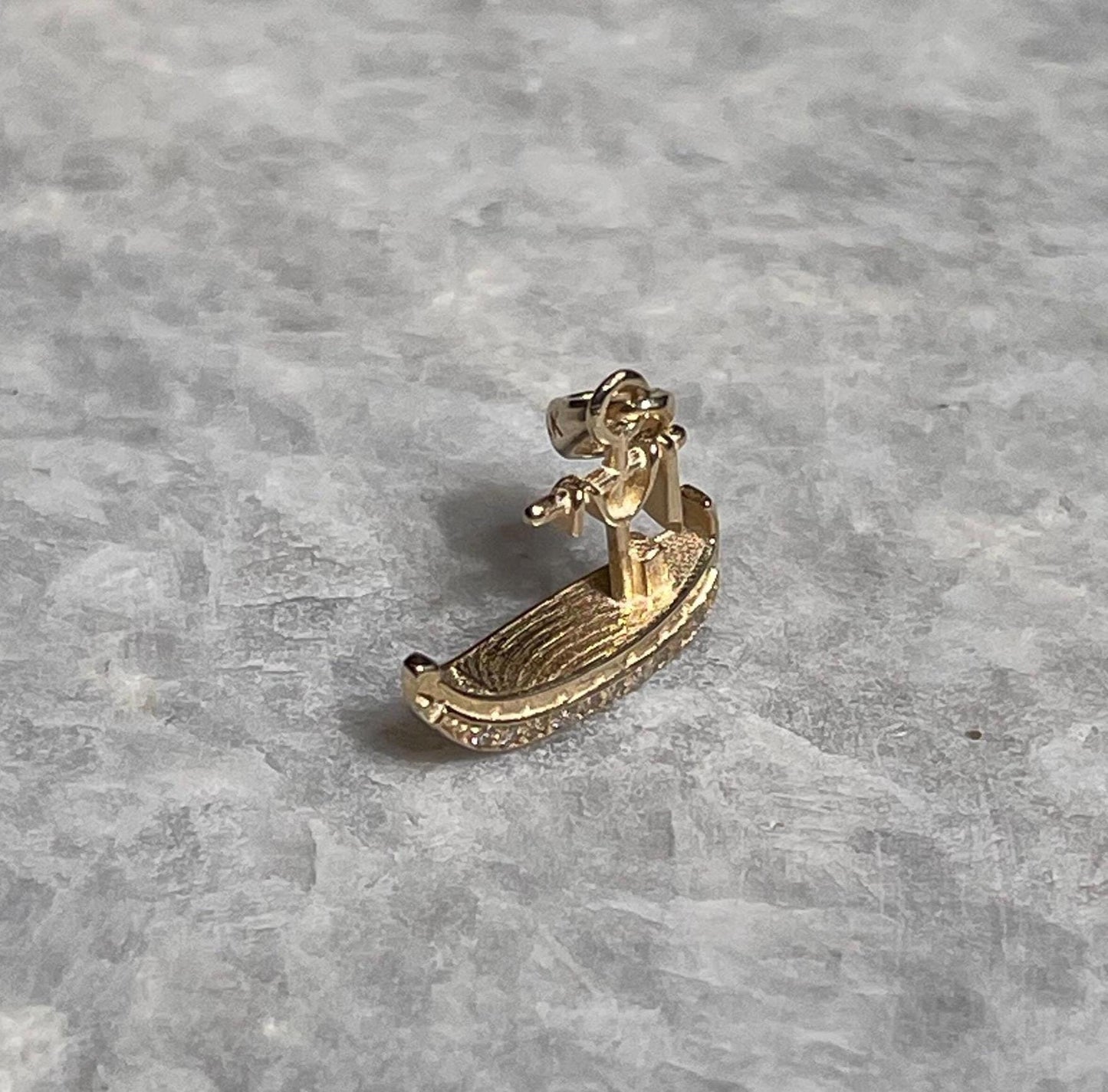 14K Gold Jesus Boat Pendant with Diamonds, Elegant Religious Jewelry , Gold pendant, Christmas gift, cross jewelry, Unissex , Jesus boat