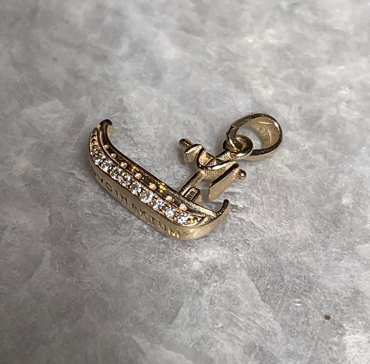 14K Gold Jesus Boat Pendant with Diamonds, Elegant Religious Jewelry , Gold pendant, Christmas gift, cross jewelry, Unissex , Jesus boat