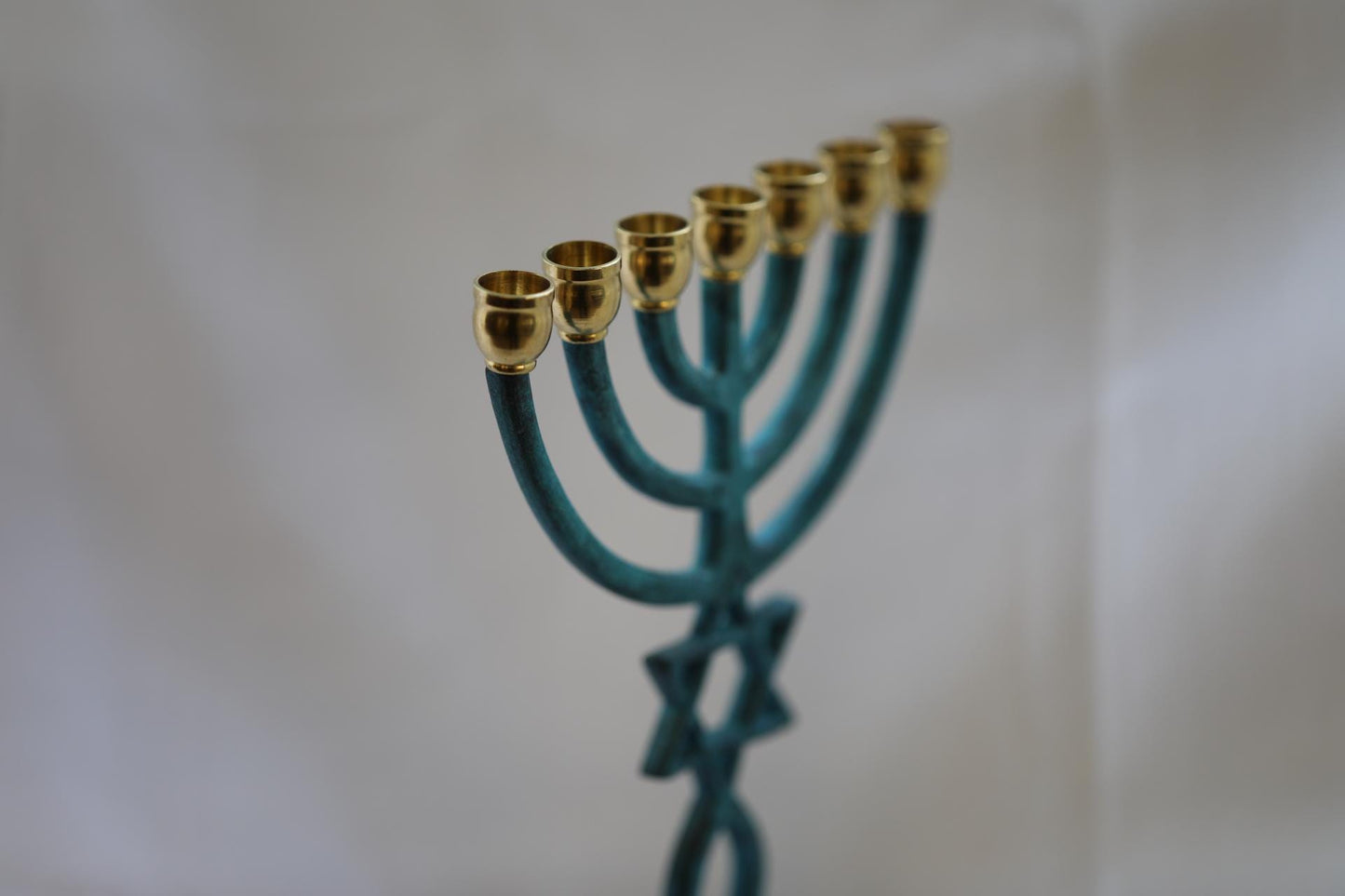 Menorah from Israel With Messianic Symbols, Judaica from Israel, Bar Mitzvah, Jewish gift, Handmade Menorah, Jewish Decorative Menorah