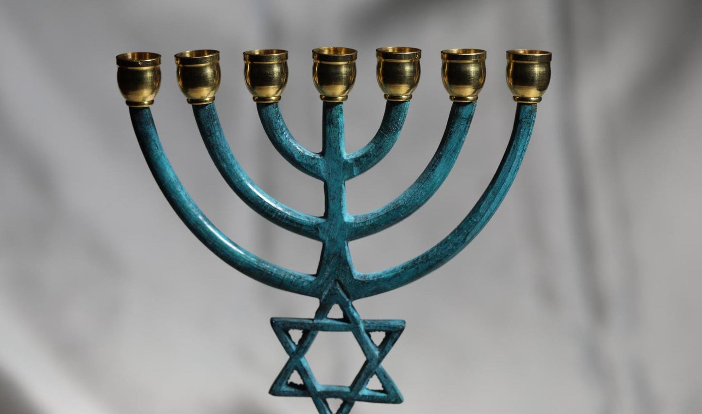 Menorah from Israel With Messianic Symbols, Judaica from Israel, Bar Mitzvah, Jewish gift, Handmade Menorah, Jewish Decorative Menorah