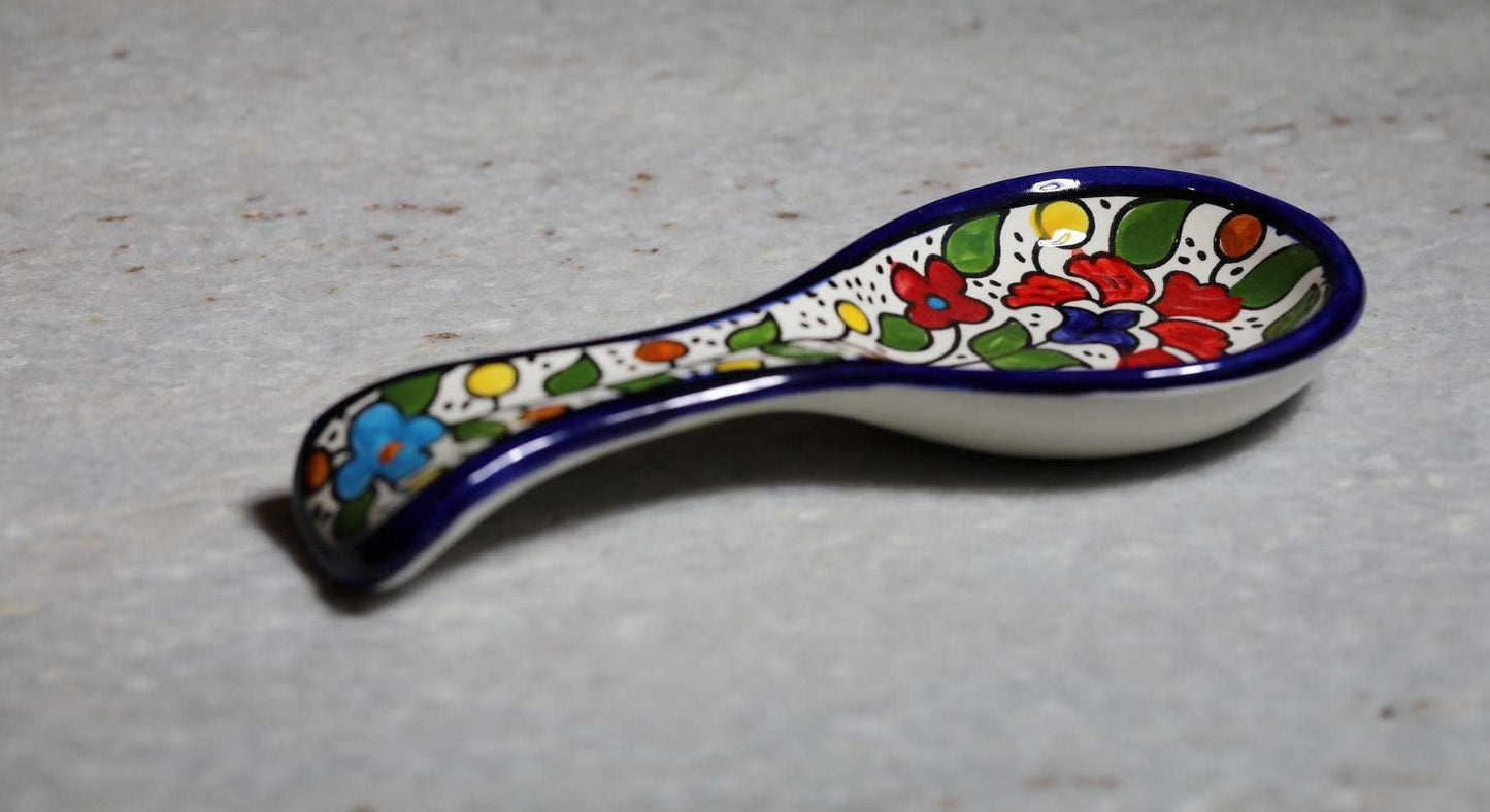 Ceramic Spoon Rest, Handmade pottery, Spoon rest, Kitchen decor, Spoon holder for kitchen, Judaica from Israel, Home Decor, New Home Gift