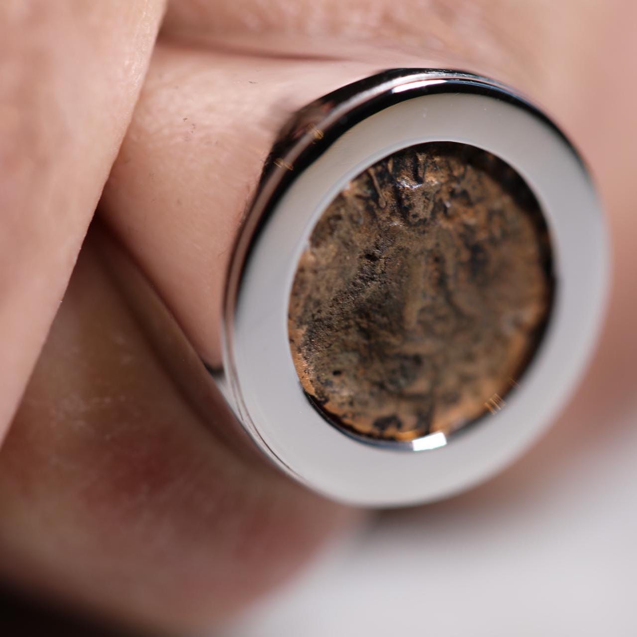 The Widow Mite Authentic Coin ring, Mite Ring, 14K solid gold, Christian gift, Religious jewelry, gift for her, gift for Fathers, White ring