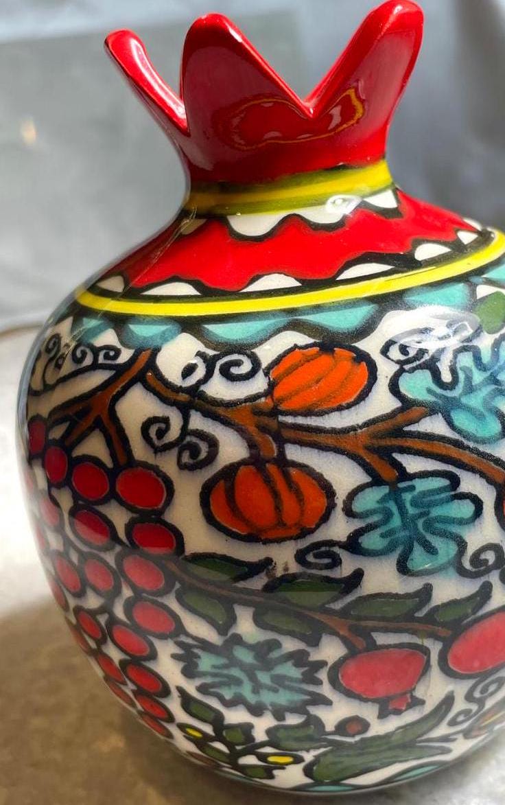 Handmade Ceramic Seven Species Pomegranate, Jewish gift, made in Israel, Judaica from israel, Home Decor, New Home Gift, wedding gifts