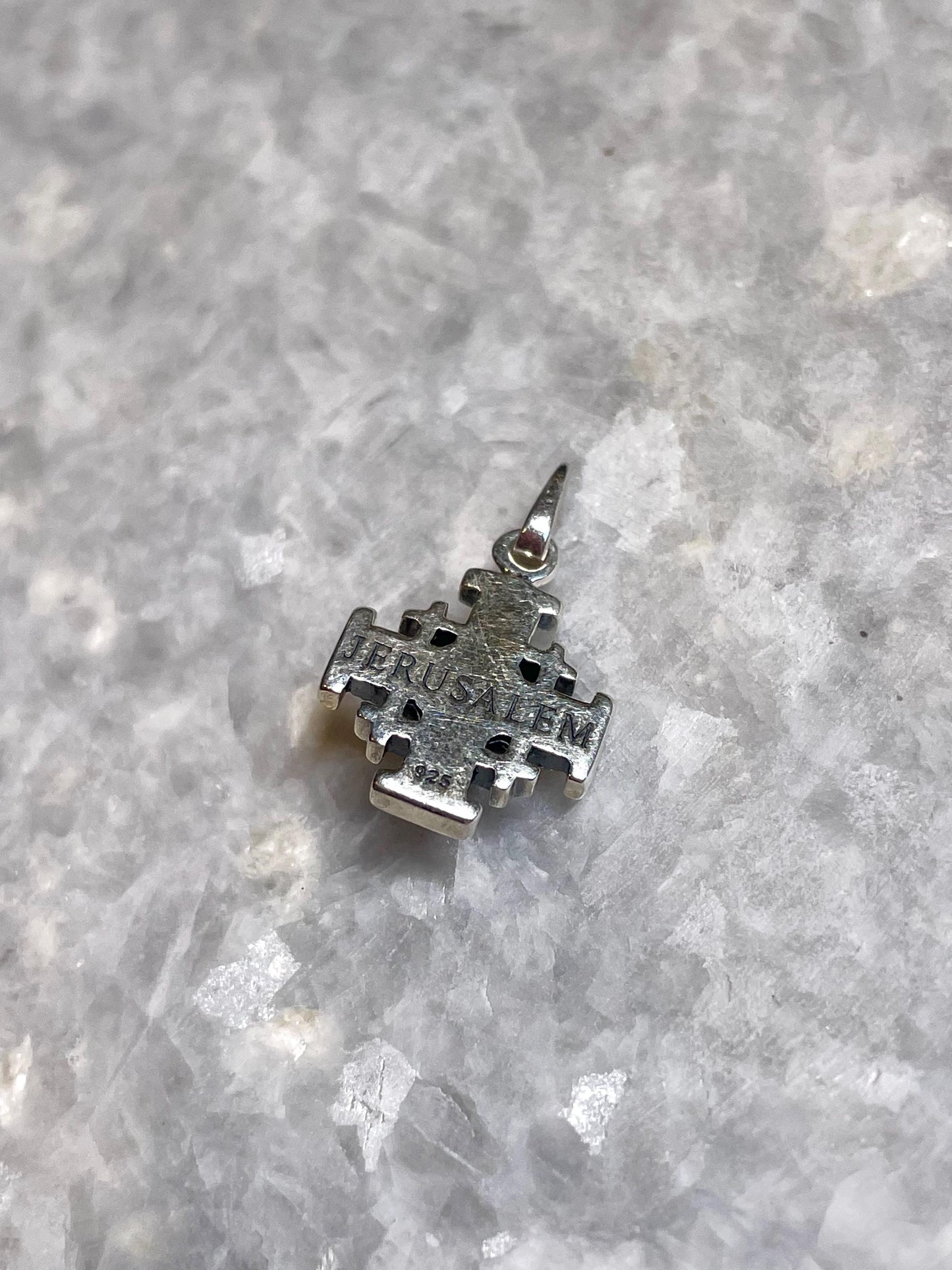 Jerusalem Cross Necklace, Eilat Stone Jewelry, 925 silver, Silver Cross Necklace, Christian gift, Religious Gift, gift for her, gift for him