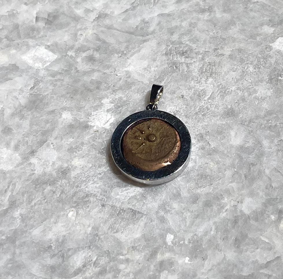 The Widow Mite Authentic Coin Jewelry, spinner pendant, 14K solid gold, Christian gift, Religious Gift, gift for her, gift for Fathers
