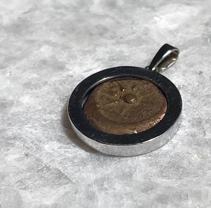 The Widow Mite Authentic Coin Jewelry, spinner pendant, 14K solid gold, Christian gift, Religious Gift, gift for her, gift for Fathers
