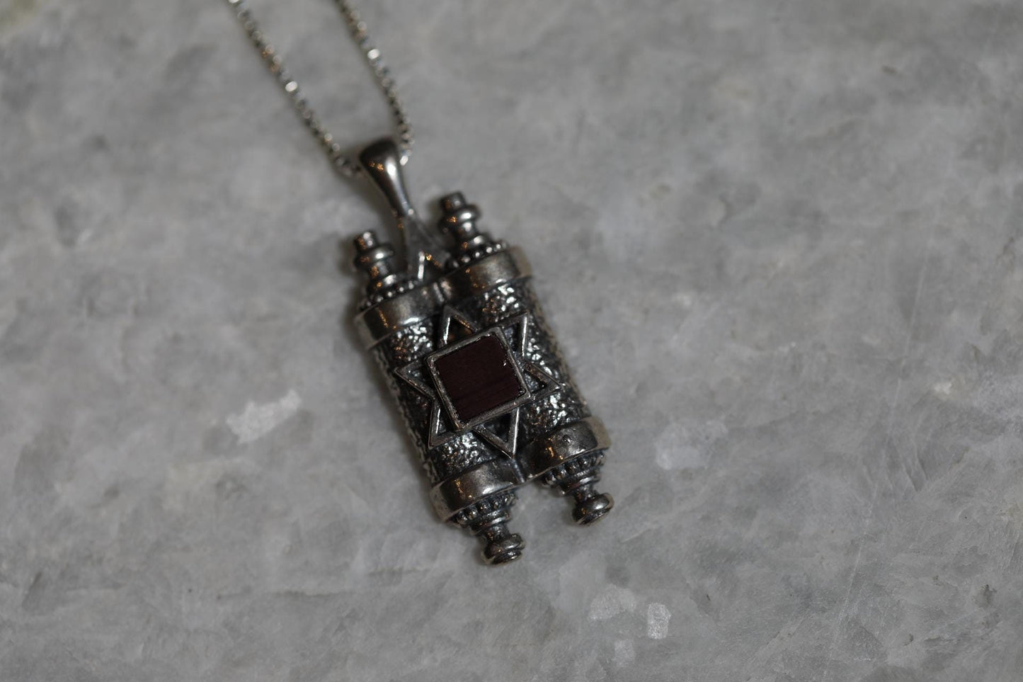 925 Sterling Silver Torah Scroll Pendant with Nano Bible Chip, Old Testament Inside, Nano Bible, Torah necklace, jewish gift, star of david