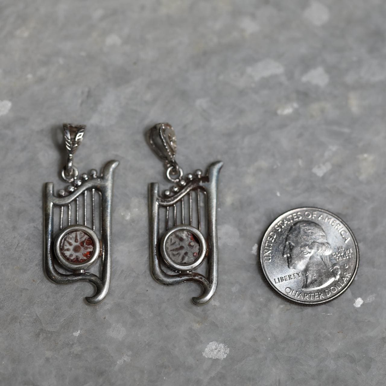 Silver Harp Widows Mite Coin necklace, 925 Silver, Biblical jewelry, Christian necklace, Ancient coin, Vintage necklace, Christian gifs