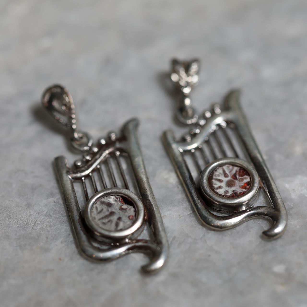Silver Harp Widows Mite Coin necklace, 925 Silver, Biblical jewelry, Christian necklace, Ancient coin, Vintage necklace, Christian gifs