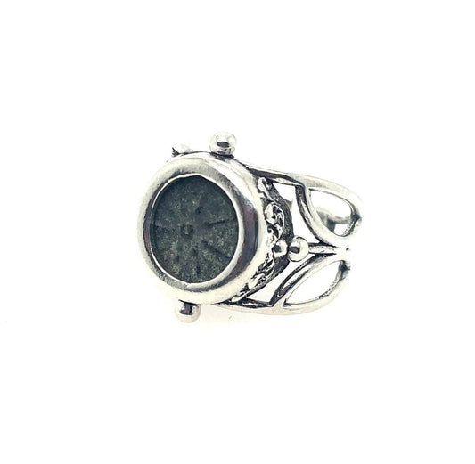 Authentic Widow Mite coin ring, 925 Silver, handmade ring, Ancient Coin Jewelry, unique ring, mite jewelry, christian gift, mite ring