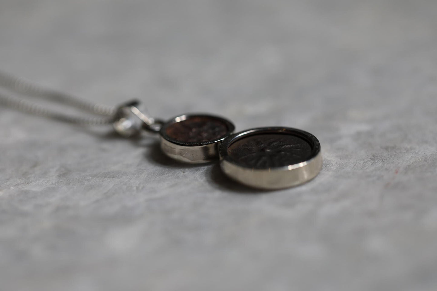 Two Authentic Widows Mite Coin Necklace, 925 Silver, Biblical jewelry, Christian pendant, Ancient coin, mite pendant, Christian gifs